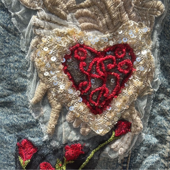 Vintage Antica Sartoria Women’s Denim Jacket Embroidered Unique See Desc!) - Picture 10 of 15